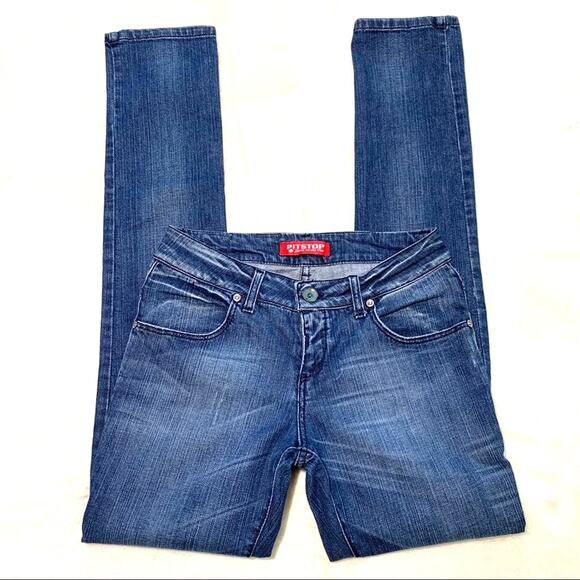 Pit Stop Jeans Denim - Pit Stop Jeans Distressed light Wash Skinny Jean Size 28